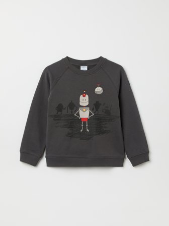 Polarn O. Pyret - Robot sweatshirt - 86 - Childrenswear - grey
