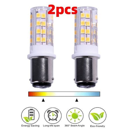 2 Pakke Ba15d LED Pære Dobbelt Kontakt Smd2835 220v 51leds Super Lys til Symaskine Pfaff