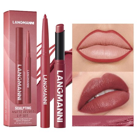 12 Färgalternativ Vinklat Läppstift Med Exakt Läppenna För Felfritt Resultat