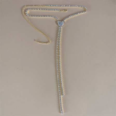 Fuld Rhinestone Chain Choker Diamond Statement Halskæde GULD