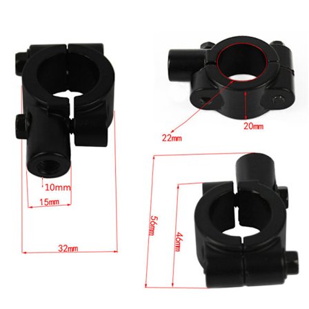 2 Stk Motorcykel Rearview Styr Spejl Mount Holdere Adapter