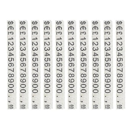 10 stk. Supermarkedspris-displayskilte Nummer Pris Tags Butikspris-etiketter