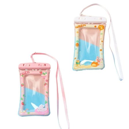 2-delt vandtæt mobiltelefon taske med berøringsskærm, sød svømning, dykning, fotografering under regnfulde dage, transparent forseglet taske og 