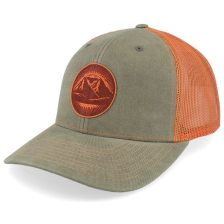 Wild Spirit - Grön trucker Keps - Mountain And Eagle Orange Patch Loden/Terracotta Trucker @ Hatstore