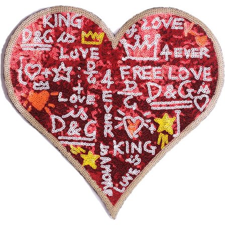 5 st DIY Love Heart Paljetter Patch Strykjärn på Patch för Kläder Väska Skor Mössor