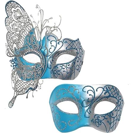 Maske sæt til par, mænd romerske græske masker kvinder venetianske masker til Halloween Mardi Gras