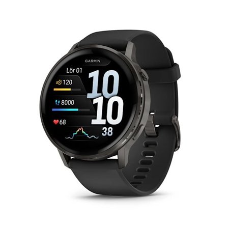 Garmin Venu 4 45mm Smartwatch med AMOLED-skærm, GPS og avanceret sundhedsovervågning - Sort