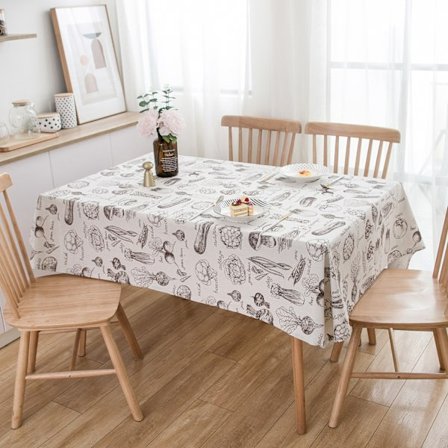 1 st rektangulär bordsduk söt grönsaksmönster bomullslinne D