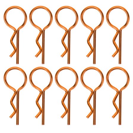 10 stk 10,5 mm RC-bil Skallklips R-formet Metallkroppsklips Nål for 1/5 1/6 1/8 1/10 RC-bil (Bronsefarge)