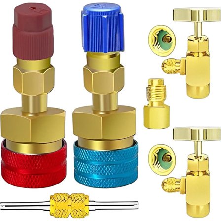 R1234yf till R134a Adapter Snabbkopplingskit R1234yf Köldmediefyllning Hög Låg Ribb R134a till R1234yf Adapter R1234yf R134a Bilkylsystem