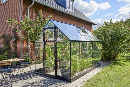 Halls Qube 610 F09820 Växthus 6,4 m², svart, Växthus & orangerier