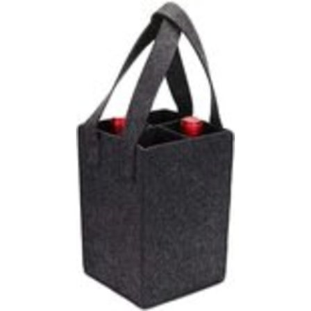 Flaskväska (4 flaskor), filtmaterial, ölväska, vinflaskväska, presentpåse, flaskställ, flaskkorg, återanvändbar.