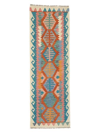 Kelim Afghan Old Style Vloerkleed Handgeweven 79X245 Tapijtloper Donker Petrol/Bruin Afghanistan