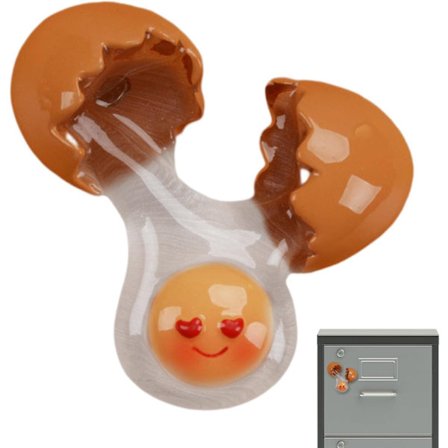Kjøleskapsmagnet - Kreative eggformede kjøleskapsmagneter - Knuste egg kjøleskapsmagneter, søte klistremerker