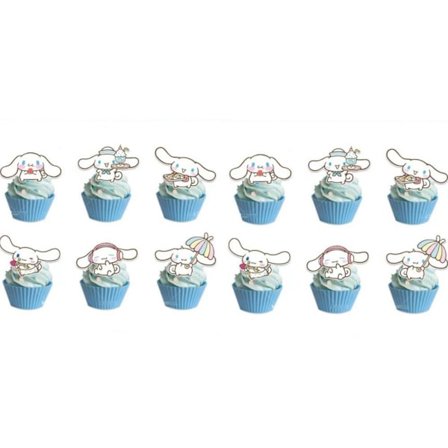 24 st Cinnamoroll Cupcake Toppers Kalas Tillbehör Födelsedagsdekorationer