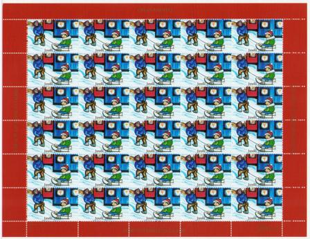 Grønland - Julemærkeark 2013 - Utakket øvre marginal - Ufoldet