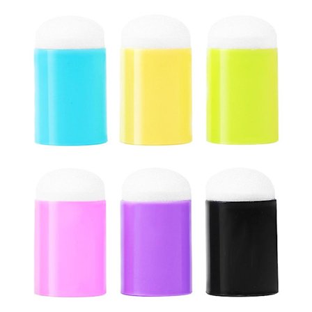 12 stk/sett Fingersvamp Daubers Sett Tilfeldig Farge Håndverkssvamp Daubers Sett