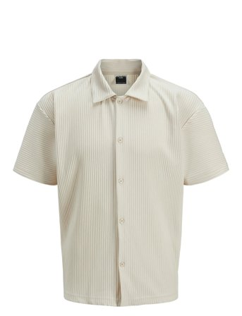 Jcointerlude Plisse Shirt Ss Cream Jack & J S
