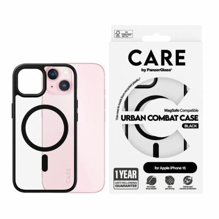 CARE by PanzerGlass Urban Combat Case MagSafe for iPhone 15 - musta