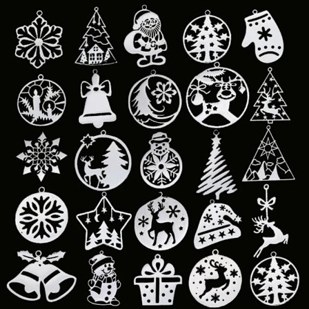 3pcs DIY Earrings Stainless Steel Christmas Gifts Deer Tree Star Bell Yeti Charm For Jewelry Making Lucky Necklace Craft Pendant