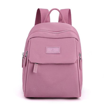 Vattentät ryggsäck Nylon tygväska Mode ryggsäck dam Casual student skolväska Stor kapacitet Pendlar resväska Daypack Dark pink