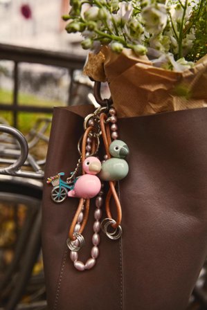 Kay Bojesen Nøkkelring Fugl Rosa H4,5