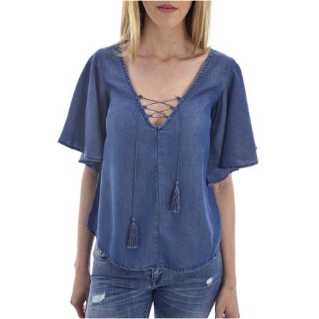 Guess Bluse denim W92H54 D2Gz5 Blå, Dame