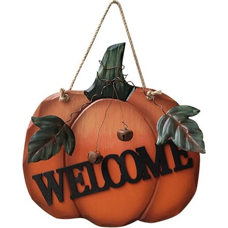 Höstdekor till ytterdörren | Trädekor till ytterdörren för hösten - Välkommen-skylt med pumpa Hösdekor till ytterdörren för Thanksgiving Halloween 