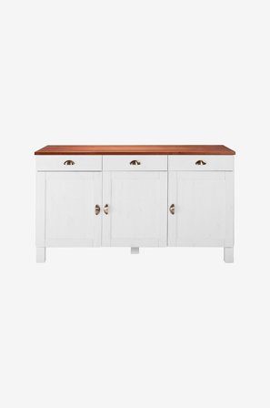 Loft24 - Sideboard Toscana 3 ovea/3 laatikkoa - Valkoinen - Senkit & sivupöydät - - Homeroom