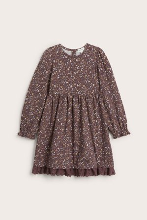 Newbie | Kukkakuvioinen mekko, jossa on puhvihihat | Violetti