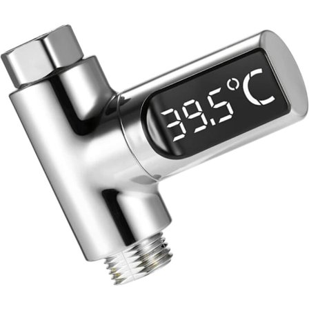 LED Brusebadstermometer, 5-85°C Digitalt Termometer, med 360° Roterende Termometer, LED Vandmåler, Brusevandstermometer til Ældre og Børn