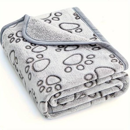 1 stk. Mykt og koselig fleecepledd til kjæledyr - Potetrykkdesign, rivebestandig og maskinvaskbart - Varmt og komfortabelt pledd for små, mellomstore 