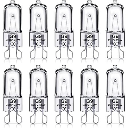 G9 Halogenpærer 25W 230V Varm Hvid 10 Pak
