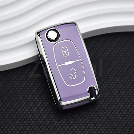 TPU Flip Fjernbetjent Bilnøgle Etui Cover til Citroen C2 C3 C4 C5 C6 Xsara Berlingo til Peugeot 207 307 308 407 607 807 Beskytter Fob