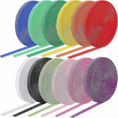 12 ruller med elastiske bånd som kan brettes over - Kraftig elastisk snor for søm, DIY-håndverk, sengetøy og strikkeprosjekter