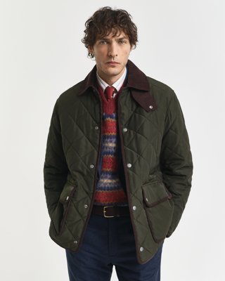 GANT - Vattert jakke til herre dark moss green