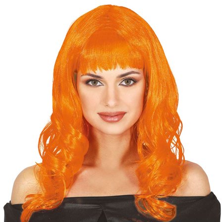 Oransje Parykk med Krøller & Smell