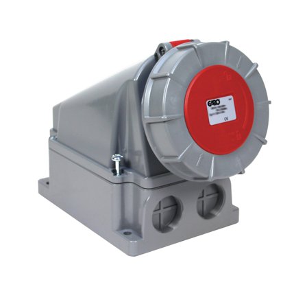 Garo UIV 263-9 S + RU Vägguttag IP67, 3-polig, 63A Röd, 9 h, Anslutningsdon & kablar