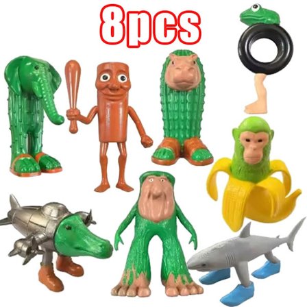 Italiensk Brainrot Figures Set – Tralalero, Bombardino, Crocodilo, Bananini – Samlardockapresent