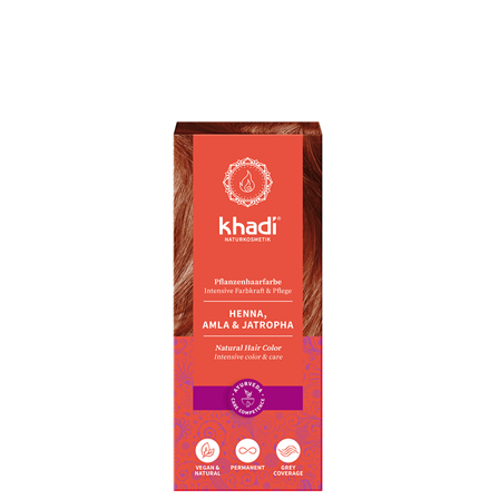 Khadi Naturlig hårfarge Henna Amla & Jatropha Rød 100 g