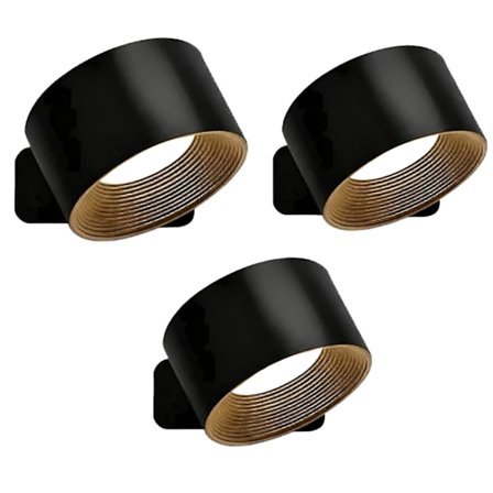 3 stk./Lys fra Sverige Vegglamper Oppladbare Batteridrevne Vegglamper 360 Rotasjon Monterte Vegglamper Innendørs LED Vegglamper For Leselys 2025