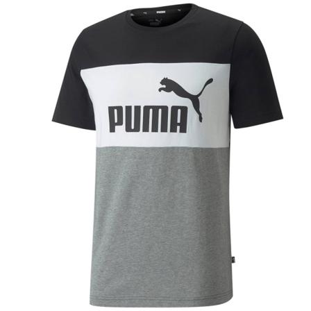 Shirts Puma Ess Colorblock Tee Svarta,gråa 176 - 181 Cm/m