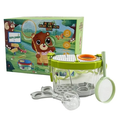 Utendørs insektsboks forstørrelsesglass observatørsett insektsfanger bur barn vitenskap natur utforskningsverktøy pedagogisk leketøy