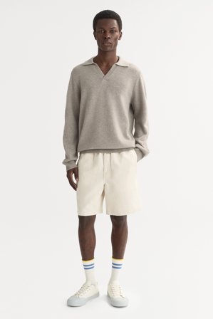 Soft Goat - Men's Polo Shirt - Men cashmere sweater - XXL - Greige