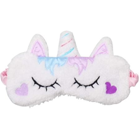 Plysch sömnmasker, söt 3d Fluffy Unicorn Eye Mask, Animal Night