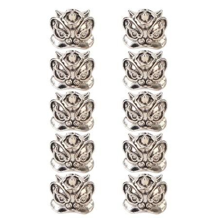 10 st metallskäggpärlor tibetanskt silver DIY hårrör dreadlockspärlor för hårförlängning armband halsband
