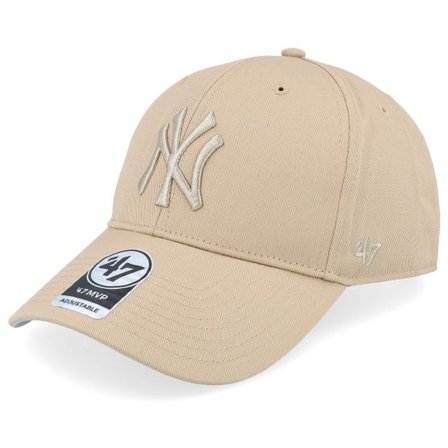 47 Brand - MLB Beige adjustable Keps - New York Yankees Raised Basic Mvp Khaki Adjustable @ Hatstore
