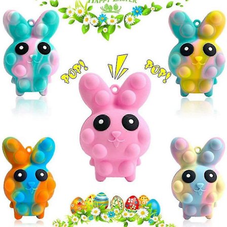 Pop Fidget Bold Kanin Popper Legetøj 3d Anti-tryk Kanin Klemme Pop Bold Fidget Legetøj Silikone Sensorisk Legetøj Stressbolde Voksne[YATOY]