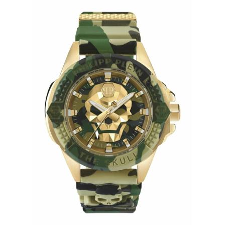 Philipp Plein The $kull Silicone Watch grön, Herr Klockor, Herr, Storlek: ONE SIZE