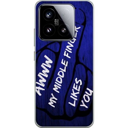 Kompatibel Mobilcover til Xiaomi 15 Mørk typografisk illustration med hjerteform og budskab om venskab mod dybblå trætekstur